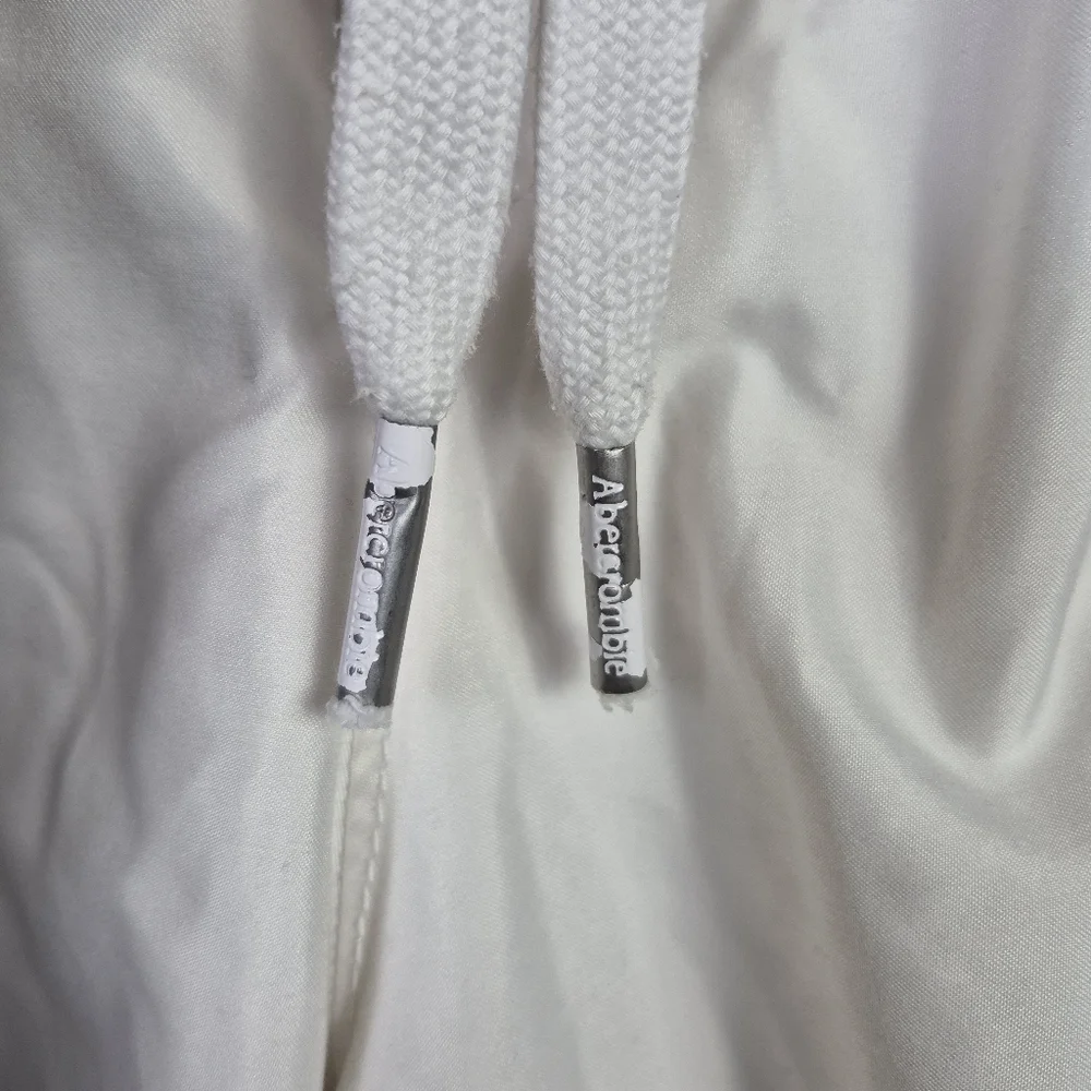 Abercrombie & Fitch Mens‎ L White Lined Board Shorts Spell Out Y2K Preppy